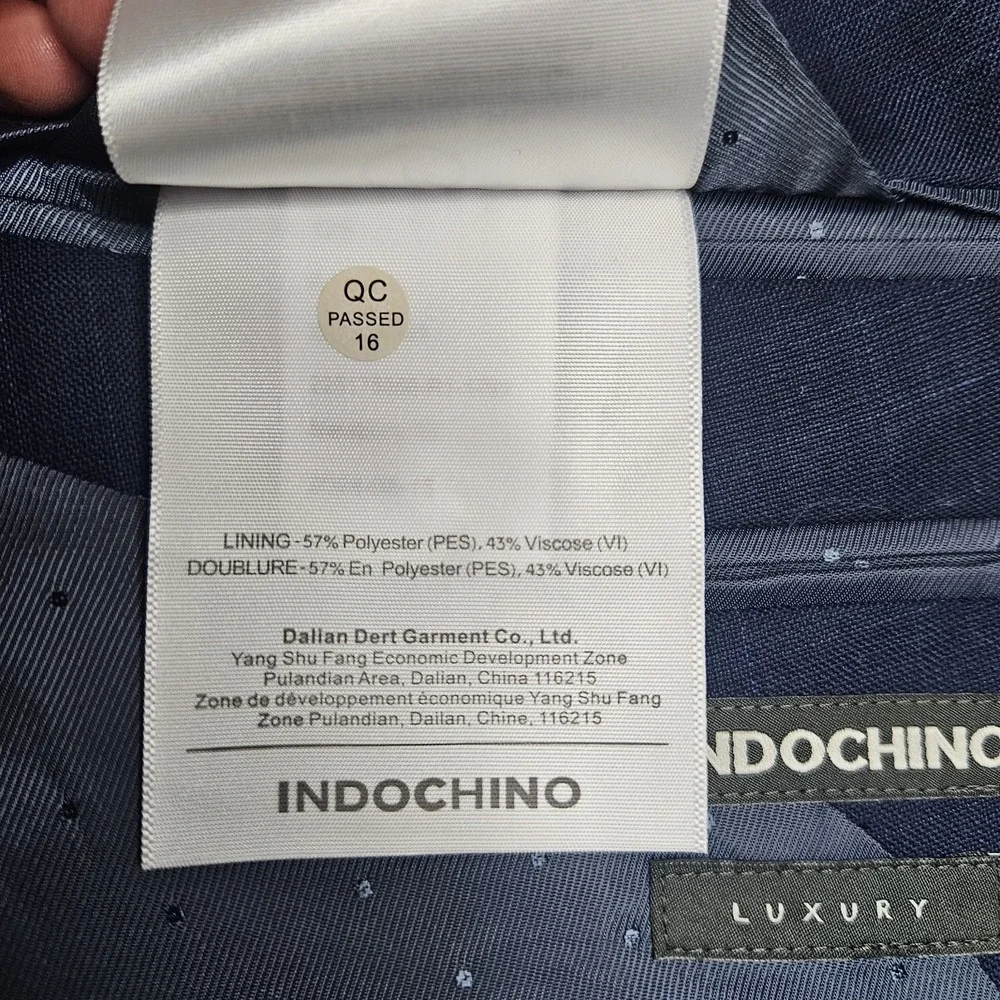Indochino Cashmere Wool Blue Plaid Windowpane Sport Coat Jacket‎ Blazer 44R NWT